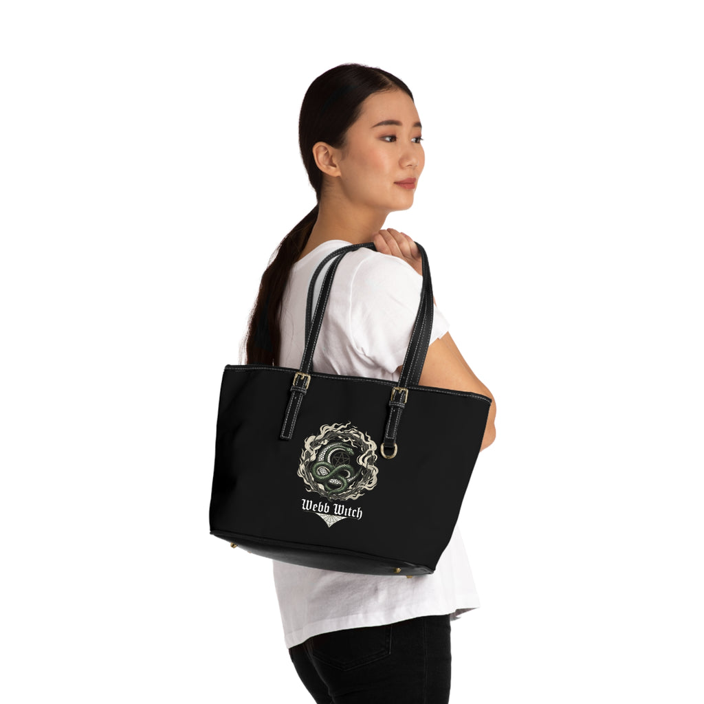 Witch Sigil PU Leather Shoulder Bag – 'Webb Witch' Gothic Tote