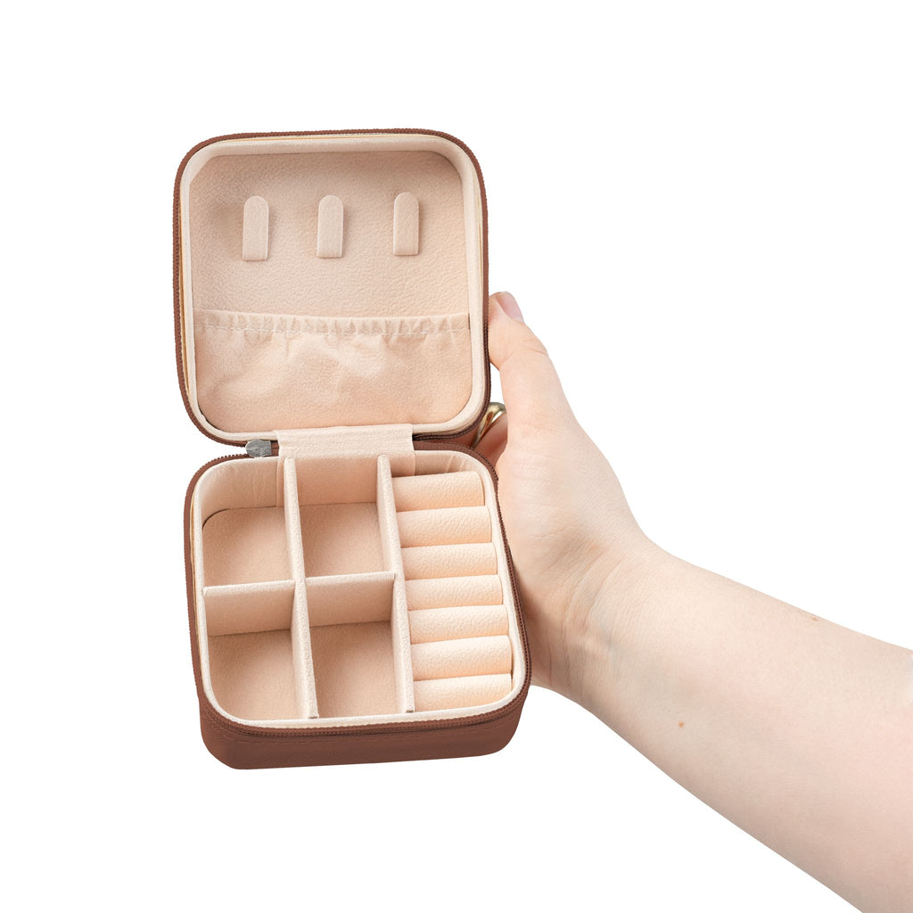 Compact Jewelry Travel Case — Personalized Monogram Design