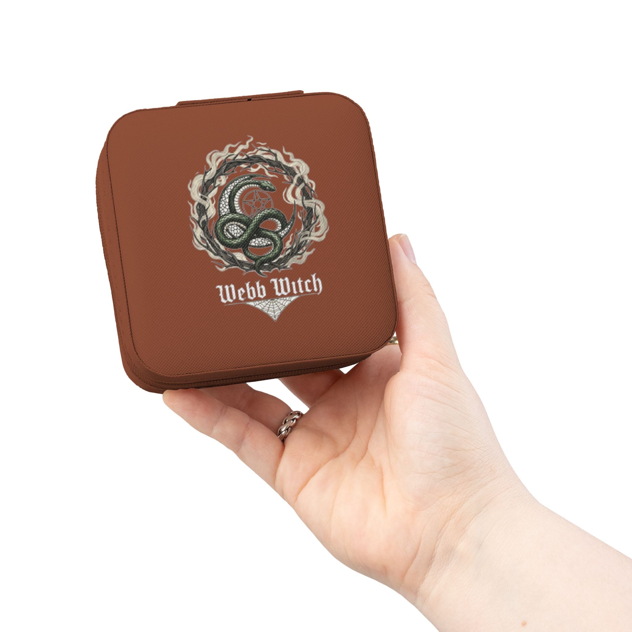 Compact Jewelry Travel Case — Personalized Monogram Design