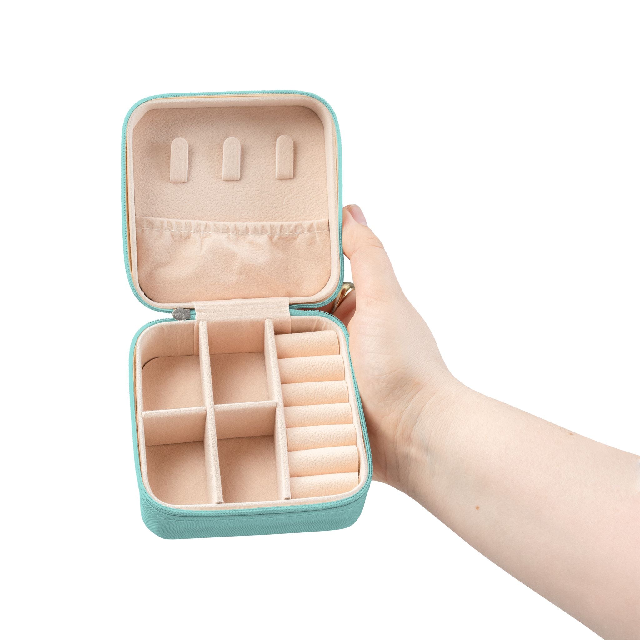 Compact Jewelry Travel Case — Personalized Monogram Design