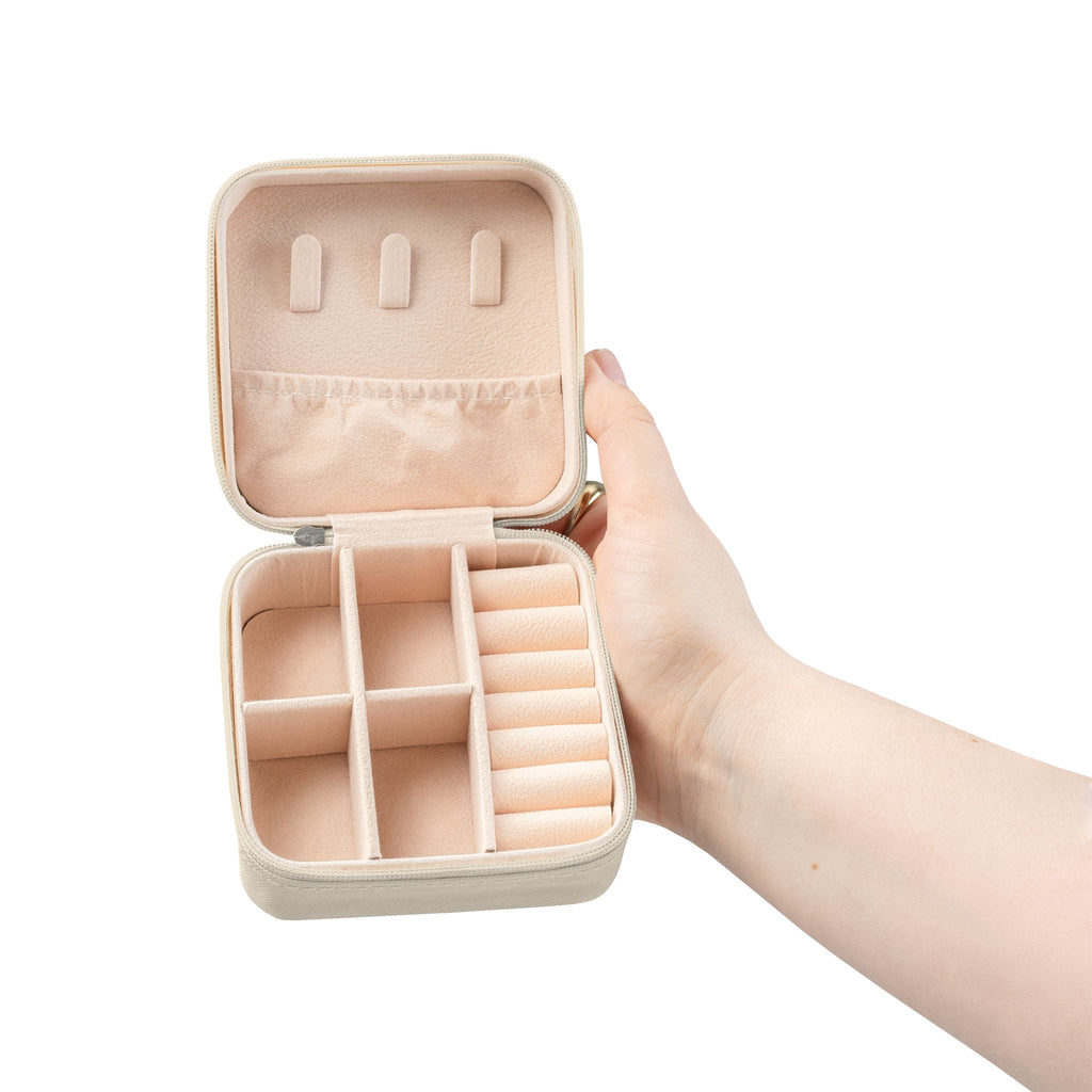 Compact Jewelry Travel Case — Personalized Monogram Design