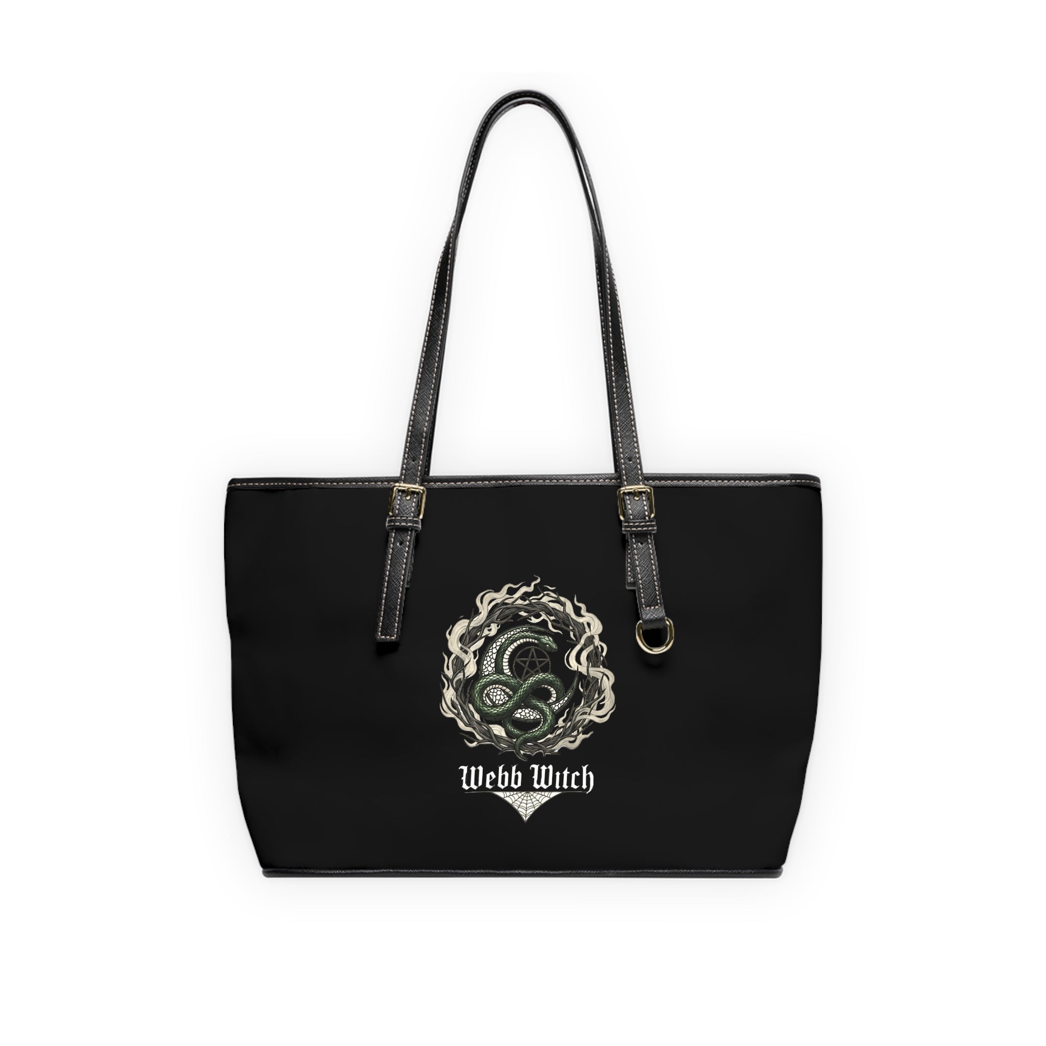 Witch Sigil PU Leather Shoulder Bag – 'Webb Witch' Gothic Tote