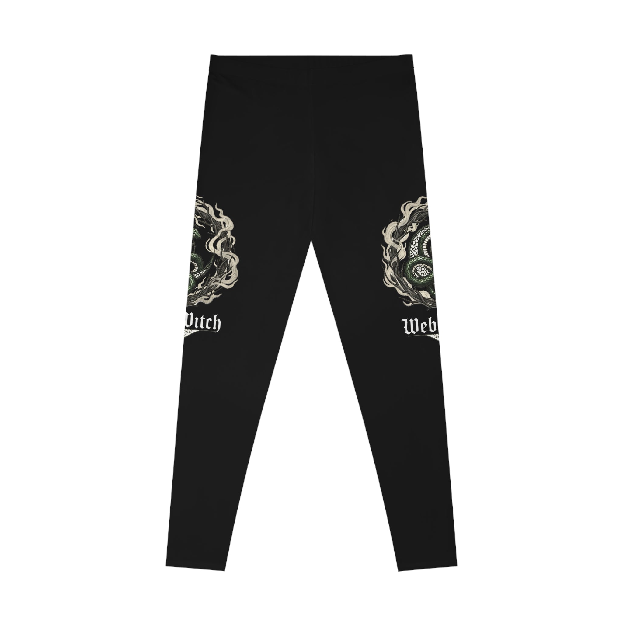 Snake Ouroboros Leggings — Gothic Black Stretch Yoga Leggings