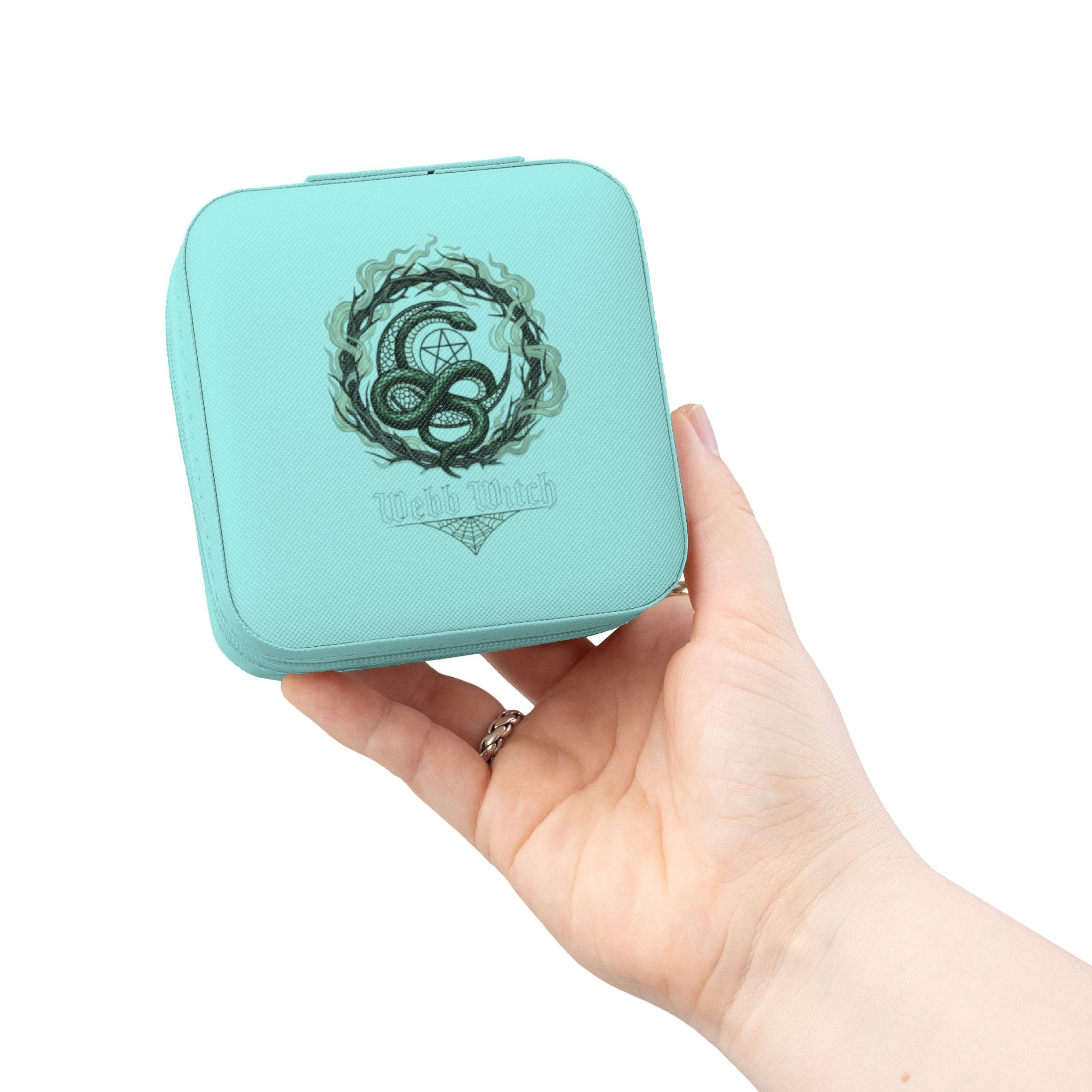 Compact Jewelry Travel Case — Personalized Monogram Design