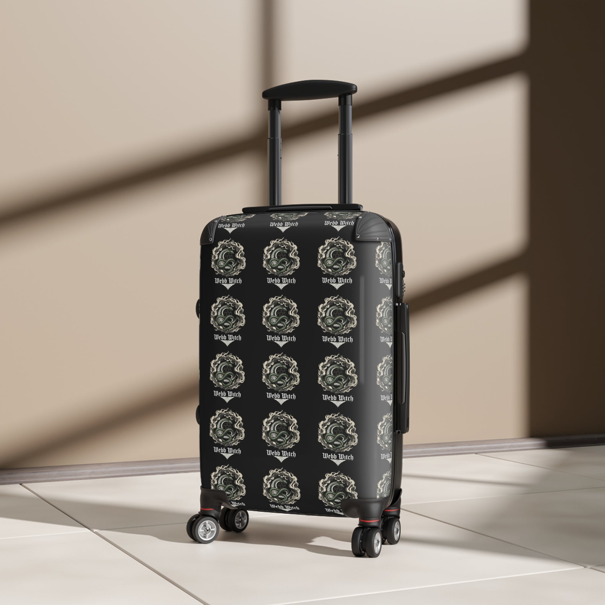 Vintage Crest Pattern Carry-On Suitcase — ‘Stay Wild’ Travel Luggage