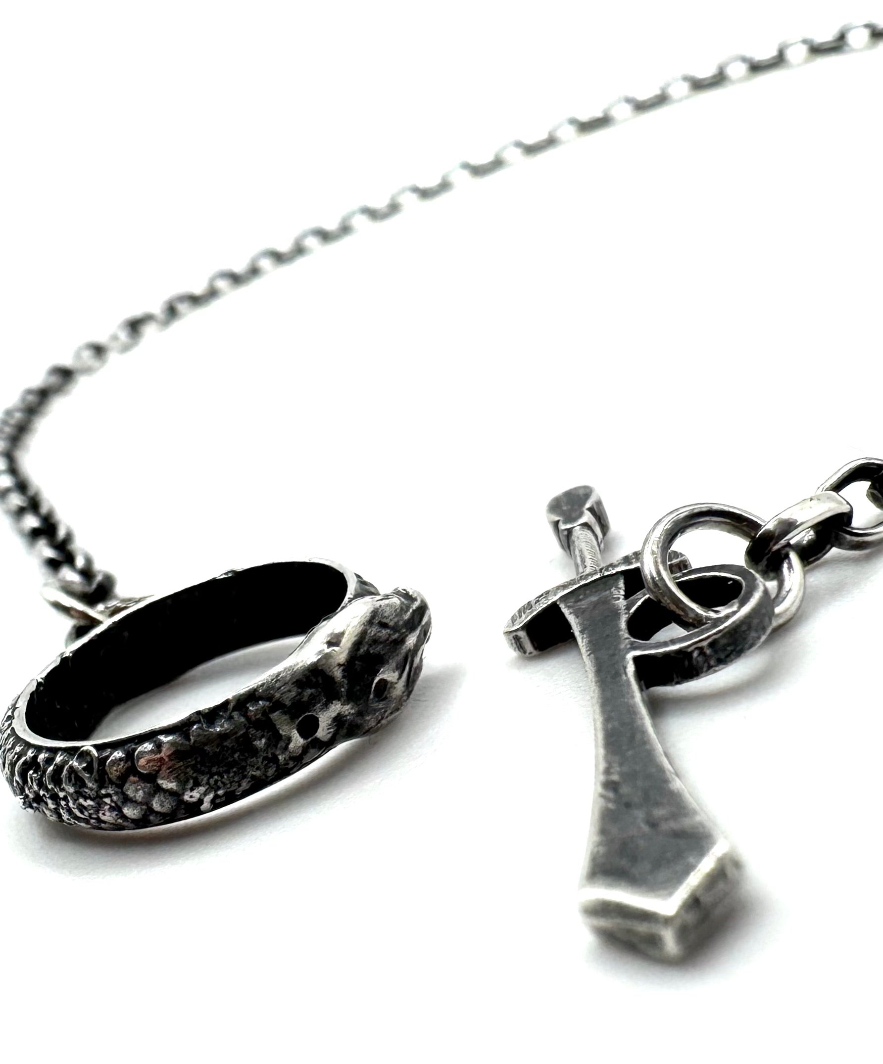 The Eternal Coil Sterling Silver 3.2 mm Rolo Chain With Snake Ouroboros Athame Toggle Clasp