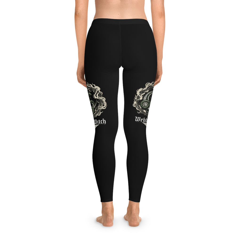 Snake Ouroboros Leggings — Gothic Black Stretch Yoga Leggings