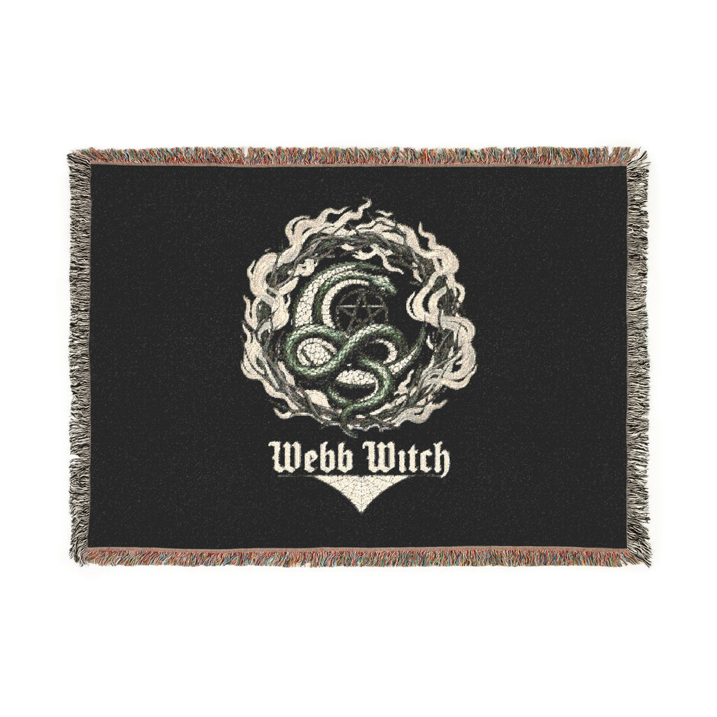 Woven Blanket — Dark Floral Skull Pattern Throw Blanket