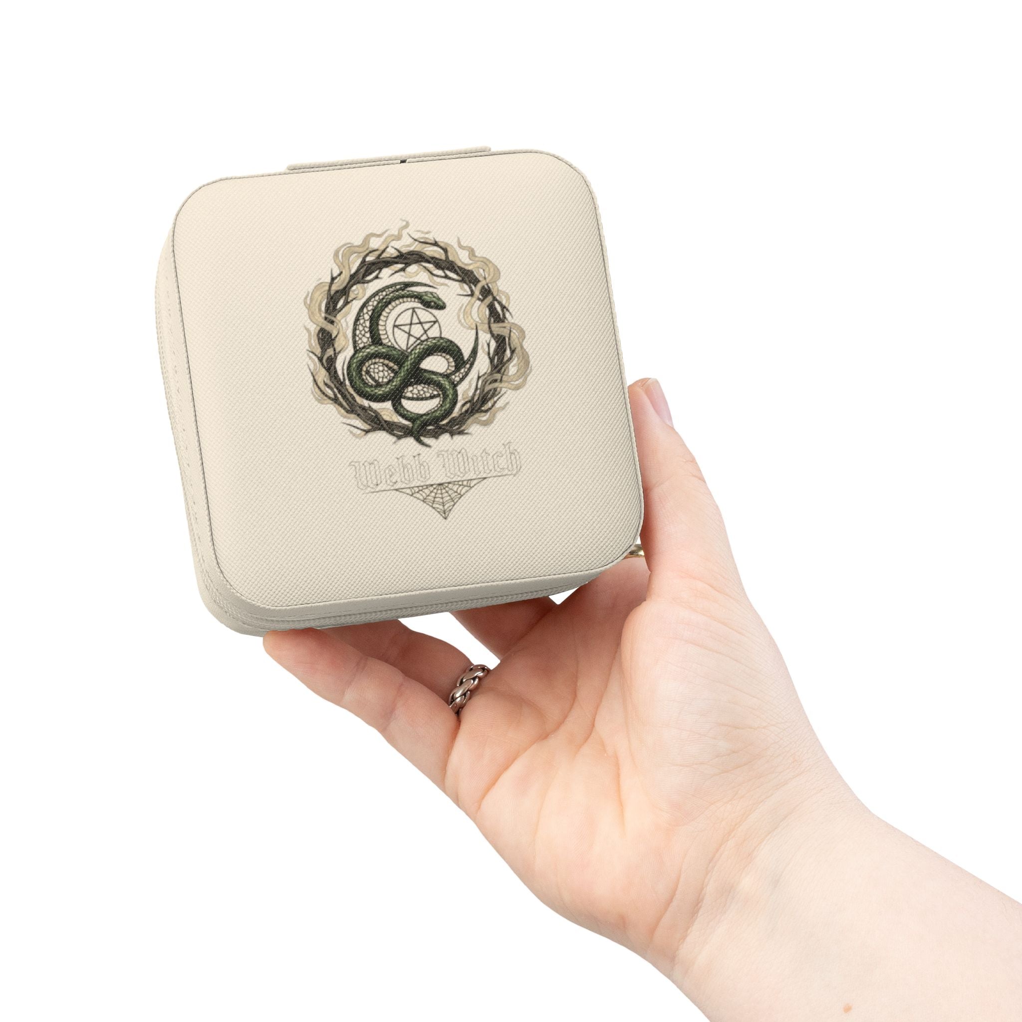 Compact Jewelry Travel Case — Personalized Monogram Design