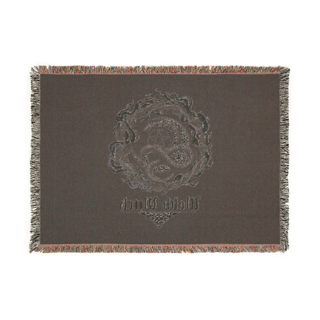 Woven Blanket — Dark Floral Skull Pattern Throw Blanket