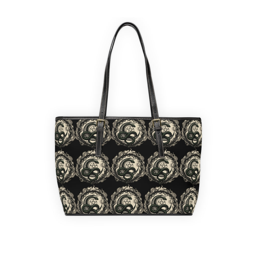 Witch Sigil PU Leather Shoulder Bag – 'Webb Witch' Gothic Tote