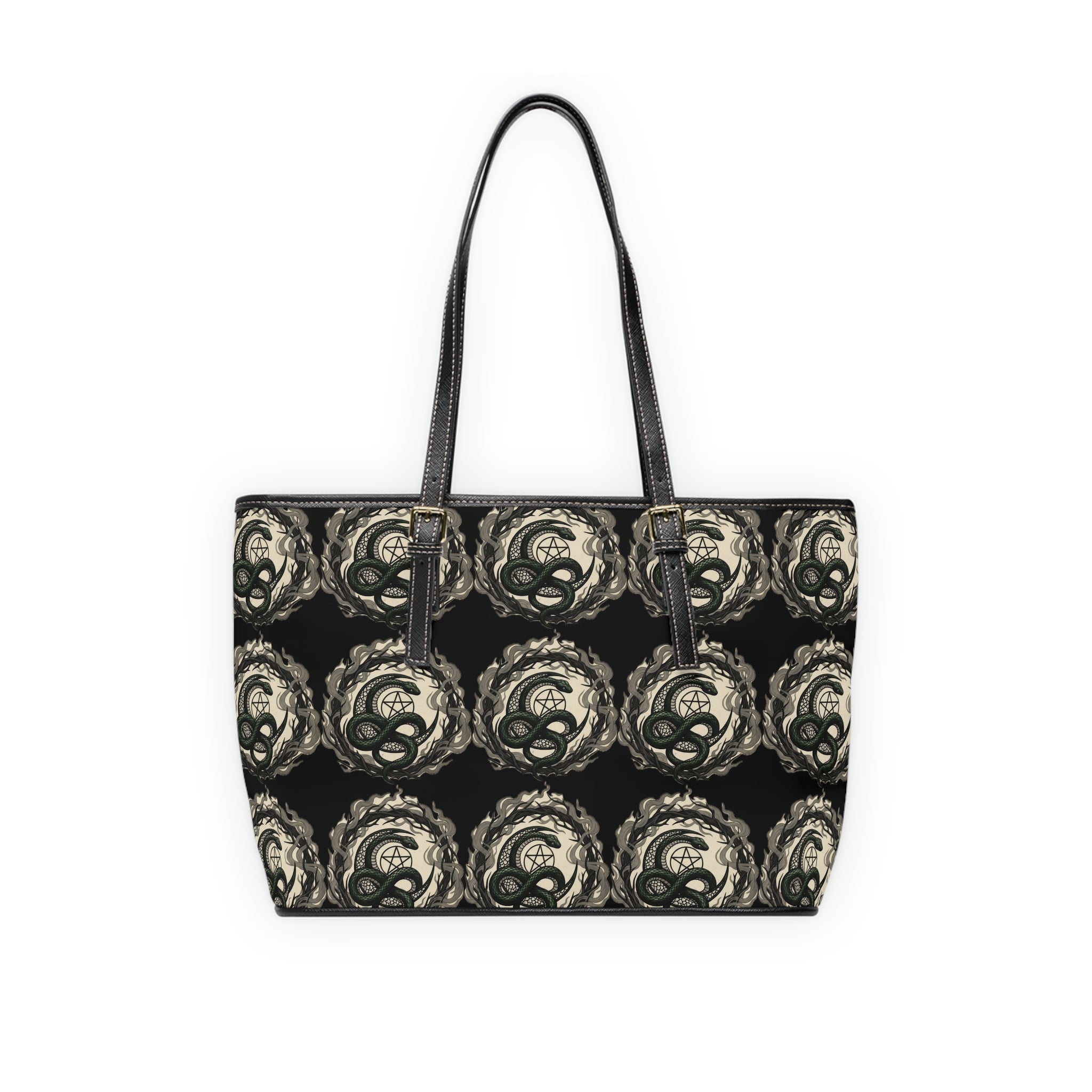 Witch Sigil PU Leather Shoulder Bag – 'Webb Witch' Gothic Tote